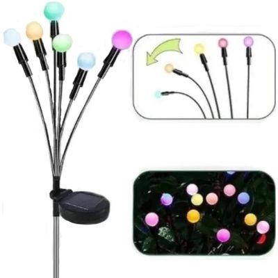 4. SOLAR LAMP DANCING IN THE WIND, COLORFUL BALLS, 6 LEDS, 72CM
