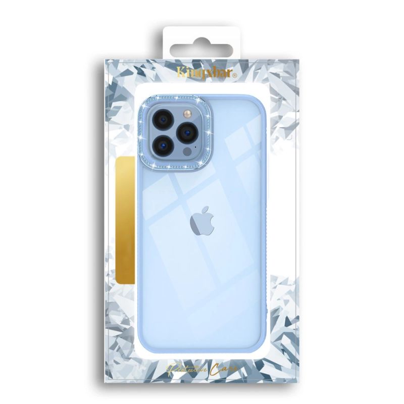 5. Kingxbar Sparkle Series case iPhone 13 Pro with crystals back cover blue