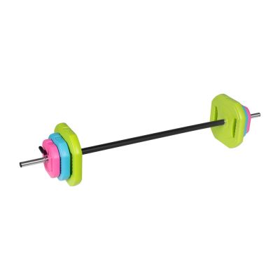 Folding barbell with bituminous weight, 140cm bar, 20kg training set, REBEL ACTIVE