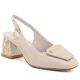 Beige leather pumps with a free heel Artiker 58C0672