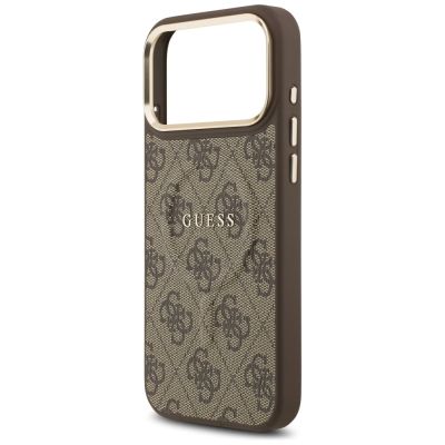 6. Guess 4G PU Classic Logo MagSafe Case for iPhone 17 Pro Max - Brown
