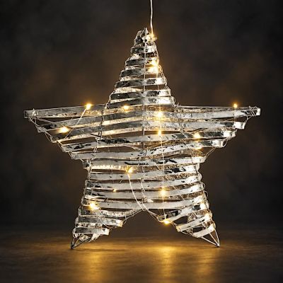 4. DECORATIVE STAR 20 LED 30 CM SILVER