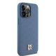 4. DKNY Leather Monogram Pattern Metal Logo MagSafe Case for iPhone 15 Pro Max - Blue