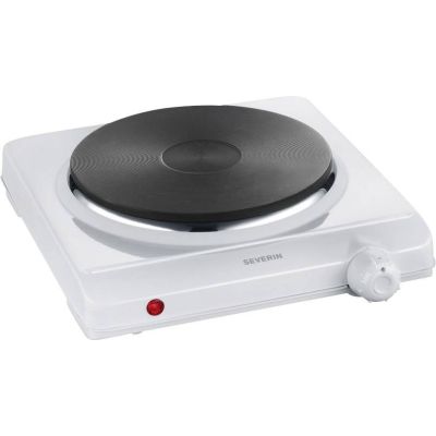 SEVERIN Single-Hotplate Electric Cooker, White Enamel, Thermostat, 1500 W, DK1091
