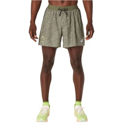 ASICS Fujitrail All Over Print 5IN Short 2011D392-300 Green L