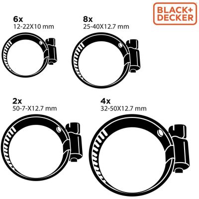 9. WORM DRIVE CLAMP CLAMP 20 PCS BLACK + DECKER