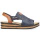 2. Comfortable women's wedge sandals, blue Rieker 62962-14