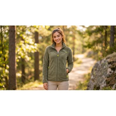 8. Geographical Norway Women’s Fleece Jacket UPALINE OLIVE DB LADY 047-1 (WZ4071F/GN-OLIVE)