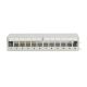 4. Modular desktop patch panel 12x keystone, shielded, gray, cable guide, labeling fields