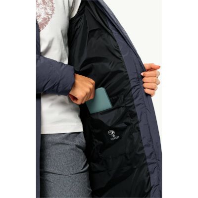 6. Jack Wolfskin MARIENPLATZ COAT W night blue Down Insulated women's winter jacket navy blue (1206971_1010)