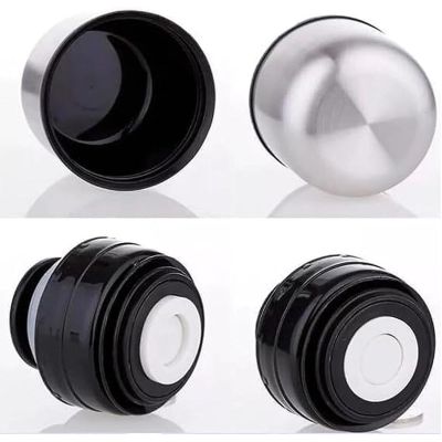 17. 1000ML TRAVEL THERMOS WITH 2 CUPS SILVER