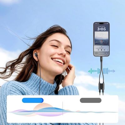 7. Ugreen 2in1 USB-C to 2xUSB-C Audio Adapter (Audio + Charging) - Black