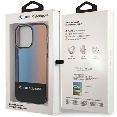 8. BMW Half Tricolor Case for iPhone 14 Pro Max 6.7" - Black