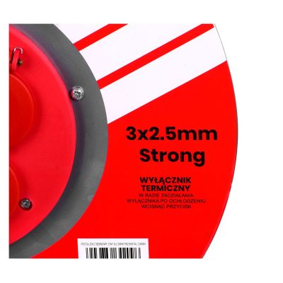5. 25M VERTEX 3x2.5mm PB25METAL black electric extension cable reel