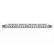 6. High density patch panel 19" 24x keystone, shielded, 0.5U, black, cable guide, labeling fields