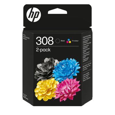 3. HP Tri-Color/Black Dual Ink Cartridge Pack 308