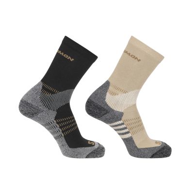 SALOMON X ULTRA ACCESS CREW 2-PACK R+L BLEACHED SAND-BLACK LC2256800