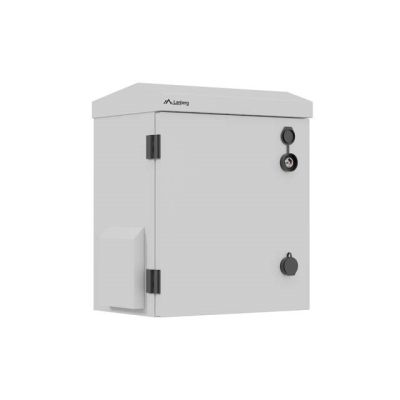 4. WALL-HUNG RACK CABINET 10" HERMETIC IP55 WALL/POLE MOUNTING 320X220X400 GRAY LANBERG (ASSEMBLED)