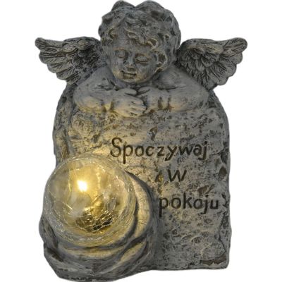 4. ANGEL FIGURE LED GRAVESTONE CANDLE REST IN PEACE