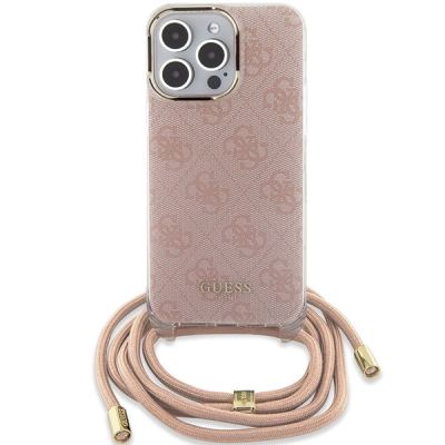 2. Guess Crossbody Cord 4G Print case for iPhone 15 Pro - pink