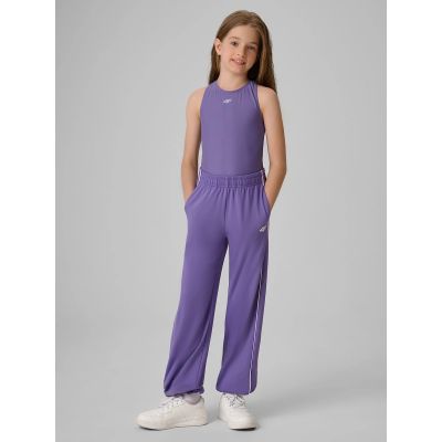 4. Girls' sports sweatpants 4F 4FJRSS26TTROF2019-51S