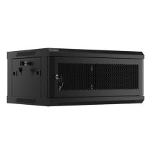 WALL-HUNG RACK CABINET 19" 4U 600X450 BLACK PERFORATED DOOR LANBERG (FLAT PACK)