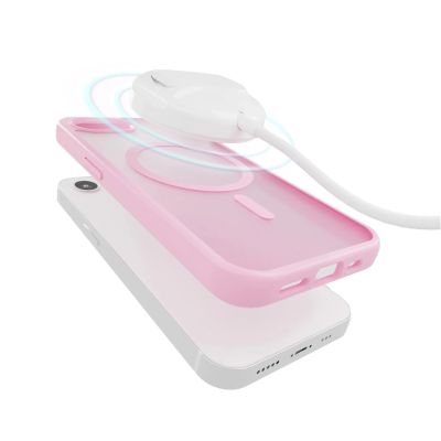 4. Puro Gradient MagSafe Silicone Case for iPhone 16e/17e - Pink