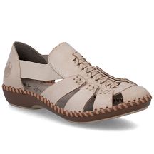 Beige women's leather sandals Rieker M1679-60