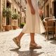 8. Beige Sergio Leone SK297 women's leather wedge sandals