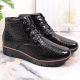 6. Black Insulated Patent Leather Wedge Ankle Boots Filippo