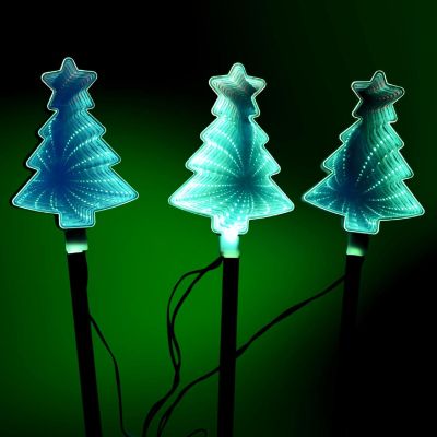 5. DECORATIVE LAMPS OUTDOOR PATH STICK 3 PCS CHRISTMAS TREE MIRROR