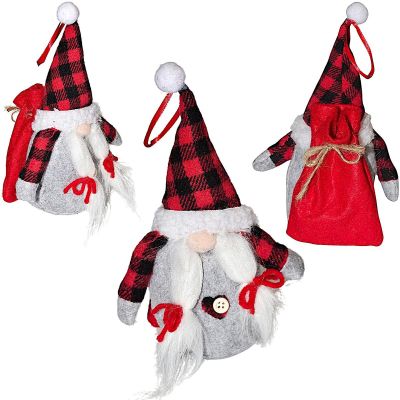 12. DECORATIVE SANTA CLAUS WITH GIFT BAG 20CM GIRL