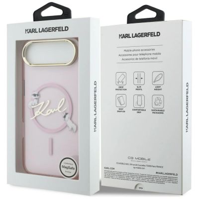 8. Karl Lagerfeld IML Choupettes Karl Script Logo MagSafe iPhone Air Case - Pink
