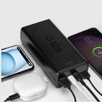 6. Powerbank SBS TTBB30000PD20K 30000 mAh 2 x USB-C 2 x USB-A - black