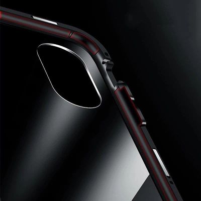 12. Wozinsky Full Magnetic Case Full Body Front and Back Cover with built-in glass for Vivo X60 black-transparent