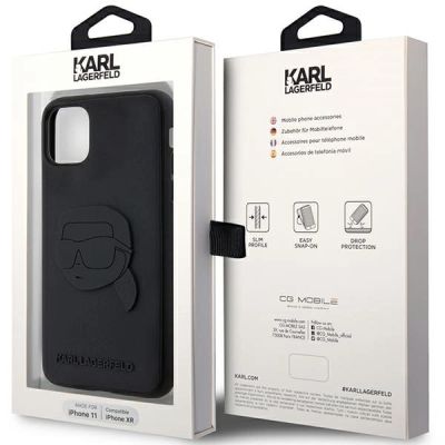 8. Karl Lagerfeld KLHCN613DRKNK iPhone 11 / Xr 6.1" black/black hardcase Rubber Karl Head 3D