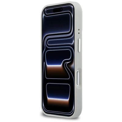 5. Karl Lagerfeld Croco KL Script Logo MagSafe Case for iPhone 17 Pro - Silver