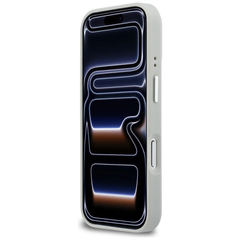 5. Karl Lagerfeld Croco KL Script Logo MagSafe Case for iPhone 17 Pro - Silver