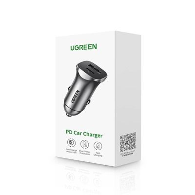 5. Ugreen CD130 USB-A / USB-C 30W Car Charger - Gray