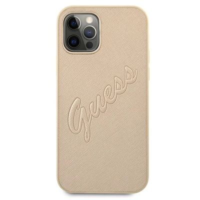 3. Guess GUHCP12LRSAVSLG iPhone 12 Pro Max 6.7" gold/gold hardcase Saffiano Vintage Script