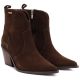 5. Women's leather ankle boots, insulated, brown cowboy boots, Big Star SS274473