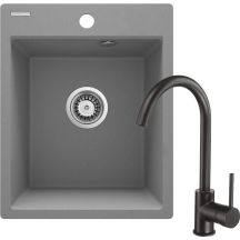 Granite sink with a single-bowl tap