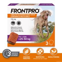 FRONTPRO Flea and tick tablets for dogs (>25-50 kg) - 3x 136mg