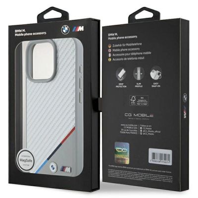 8. BMW M Carbon Tricolor Line MagSafe Case for iPhone 16 Pro - Gray