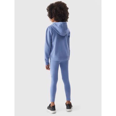 5. Girls' elastic cotton leggings 4F Junior