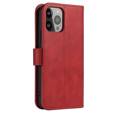4. Wallet Case with Stand for iPhone 15 Pro Max Magnet Case - Red