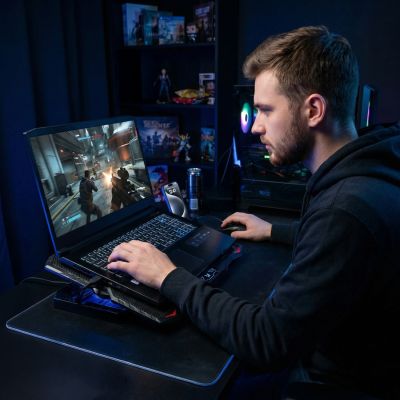 6. Wozinsky WDCX-015 StormPad RGB Gaming Cooling Laptop Stand - Black