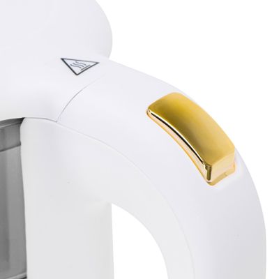 10. Adler AD 1305WG electric kettle 1.7 l 2200 W Transparent, Gold, White