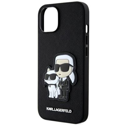 6. Karl Lagerfeld Saffiano Karl & Choupette Case for iPhone 13 / 14 / 15 - Black