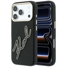 Karl Lagerfeld Smooth Big Resin Signature Logo Case for iPhone 18 Pro / 17 Pro - Black
